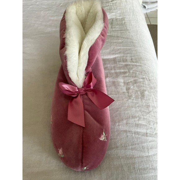 NOS DEARFOAMS Cushion Comfort 80’s BOOTS MaUvE Embroidered velvet 8-9 - Picture 2 of 9